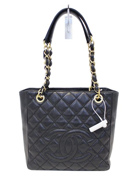 chanel petite black caviar shopping tote timeless handbag|Chanel Tote Bags .